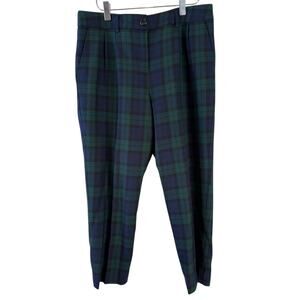 Pendleton Black Watch Tartan Plaid Cropped Wool Pants Blue Green 10P